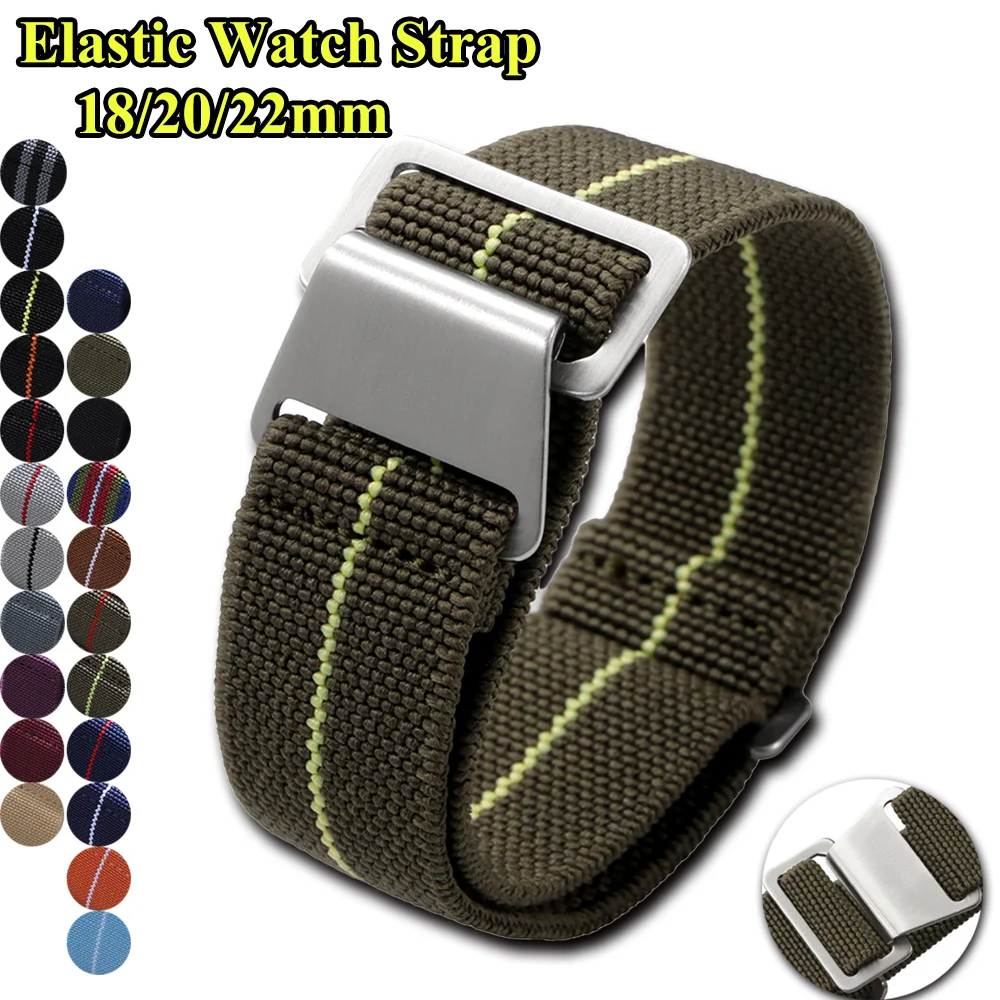 Canvas Strap Watch - Elastik saat kayışı 18mm 20mm 22mm