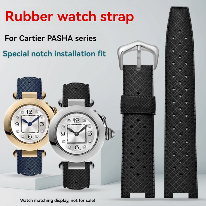 Cartier Watch Tank - Kauçuk erkek saat kayışı Cartier Pasha