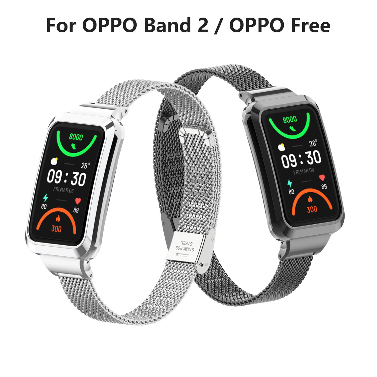Mesh Strap Metal - Oppo Band 2 Paslanmaz Çelik Örgü