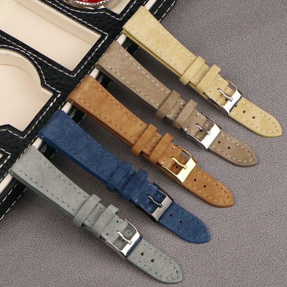Leather Strap Quick Release - Premium deri süet saat kayışı 18mm