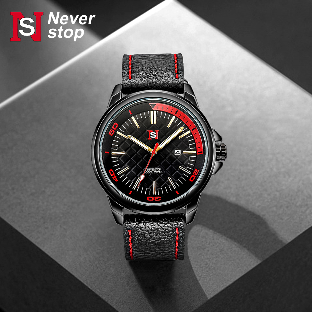 Suede Strap Watch - NS Basit Moda erkek izle Açık