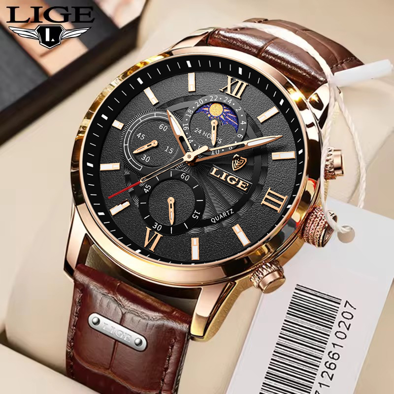 Suede Strap Watch - Erkek Saatler LIGE Üst Marka Lüks