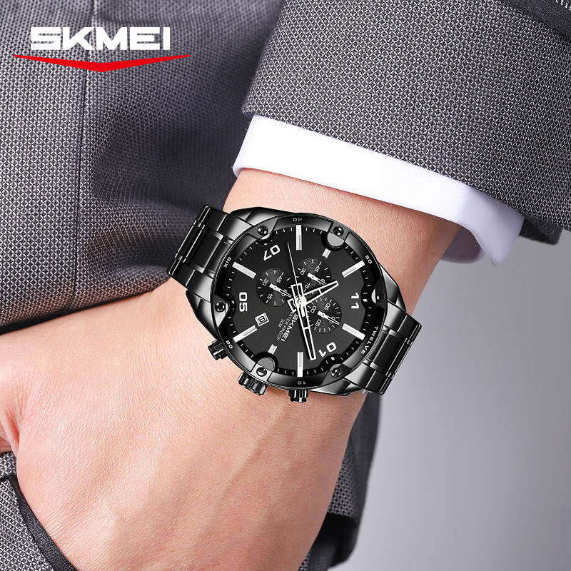 SKMEI 9387 Moda Takvim Kronogr - Suede Strap Watch incelemesi ve fiyatı