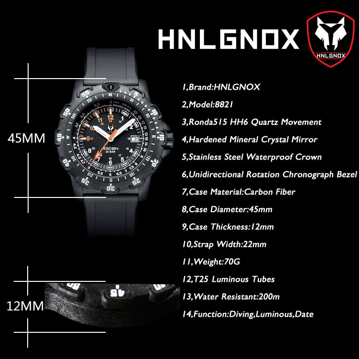 Hnlgnox Erkek Pilot Saatler Sp - Rubber Strap Diver incelemesi ve fiyatı