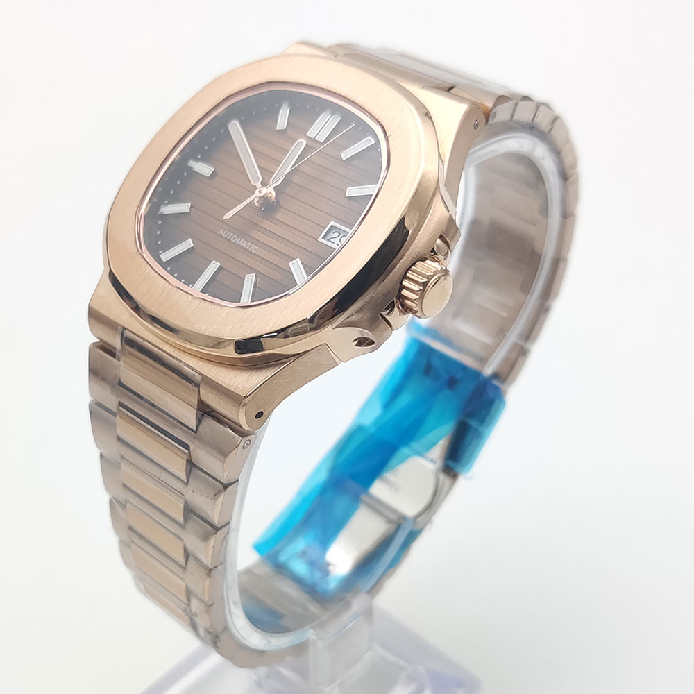 Lüks gül altın 40MM kare NH35  - Patek Philippe Watch Nautilus incelemesi ve fiyatı