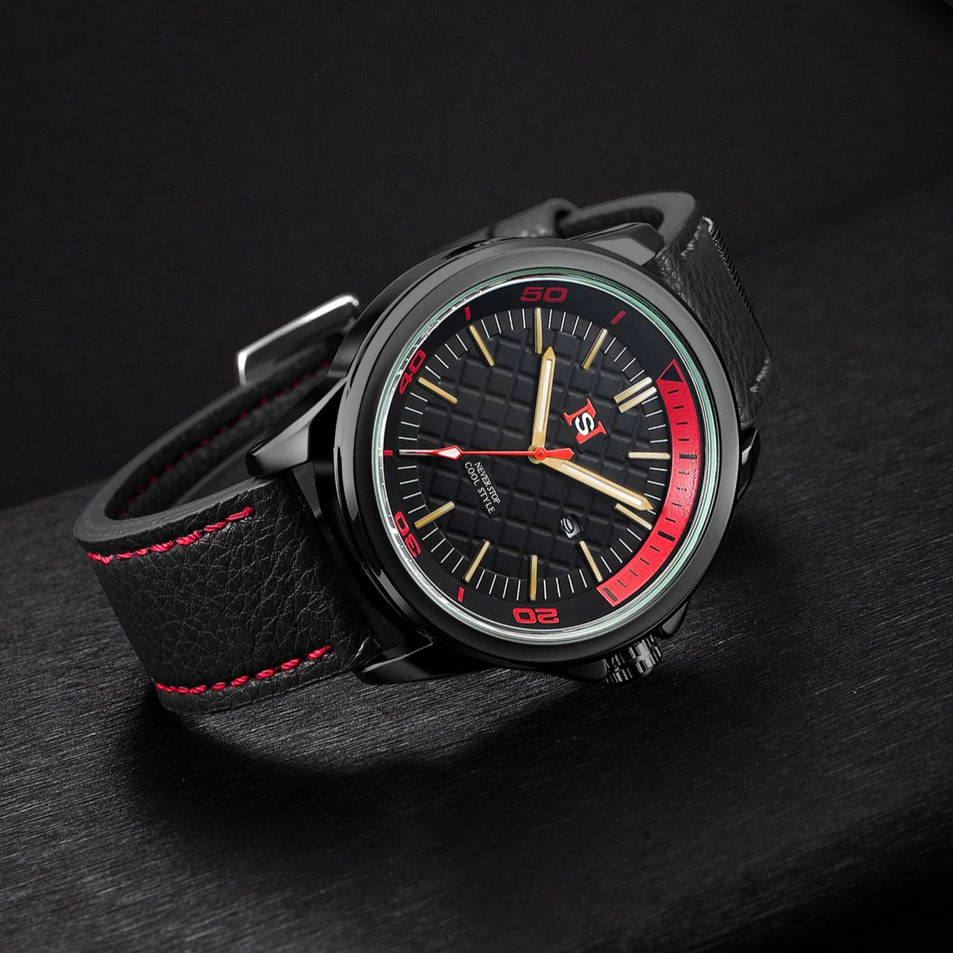 NS Basit Moda erkek izle Açık  - Suede Strap Watch incelemesi ve fiyatı