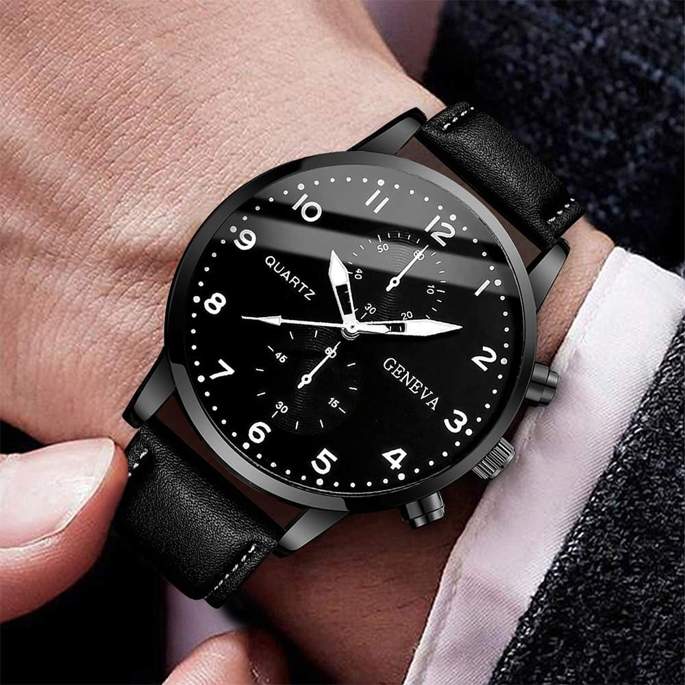 Erkekler iş saatler moda Roma  - Leather Watch Band Men incelemesi ve fiyatı