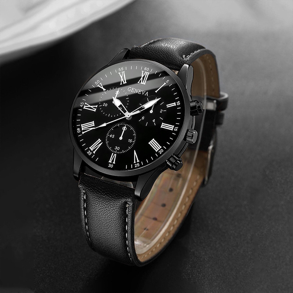 Erkekler iş saatler moda Roma  - Leather Watch Band Men incelemesi ve fiyatı