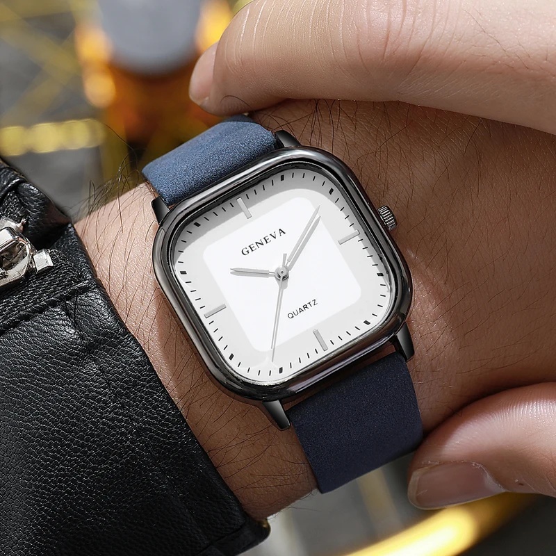Moda Klasik Kare Kadranlı Erke - Leather Watch Band Men incelemesi ve fiyatı