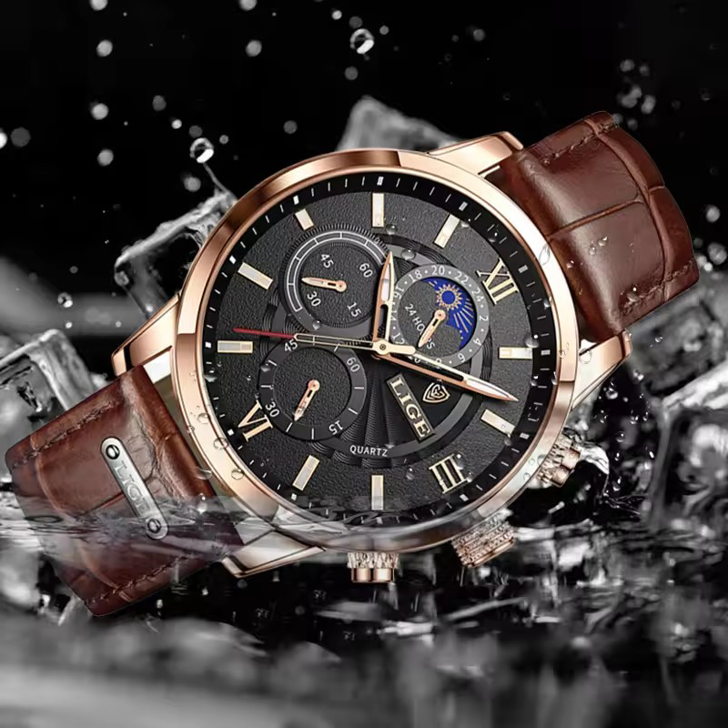 Erkek Saatler LIGE Üst Marka L - Suede Strap Watch incelemesi ve fiyatı